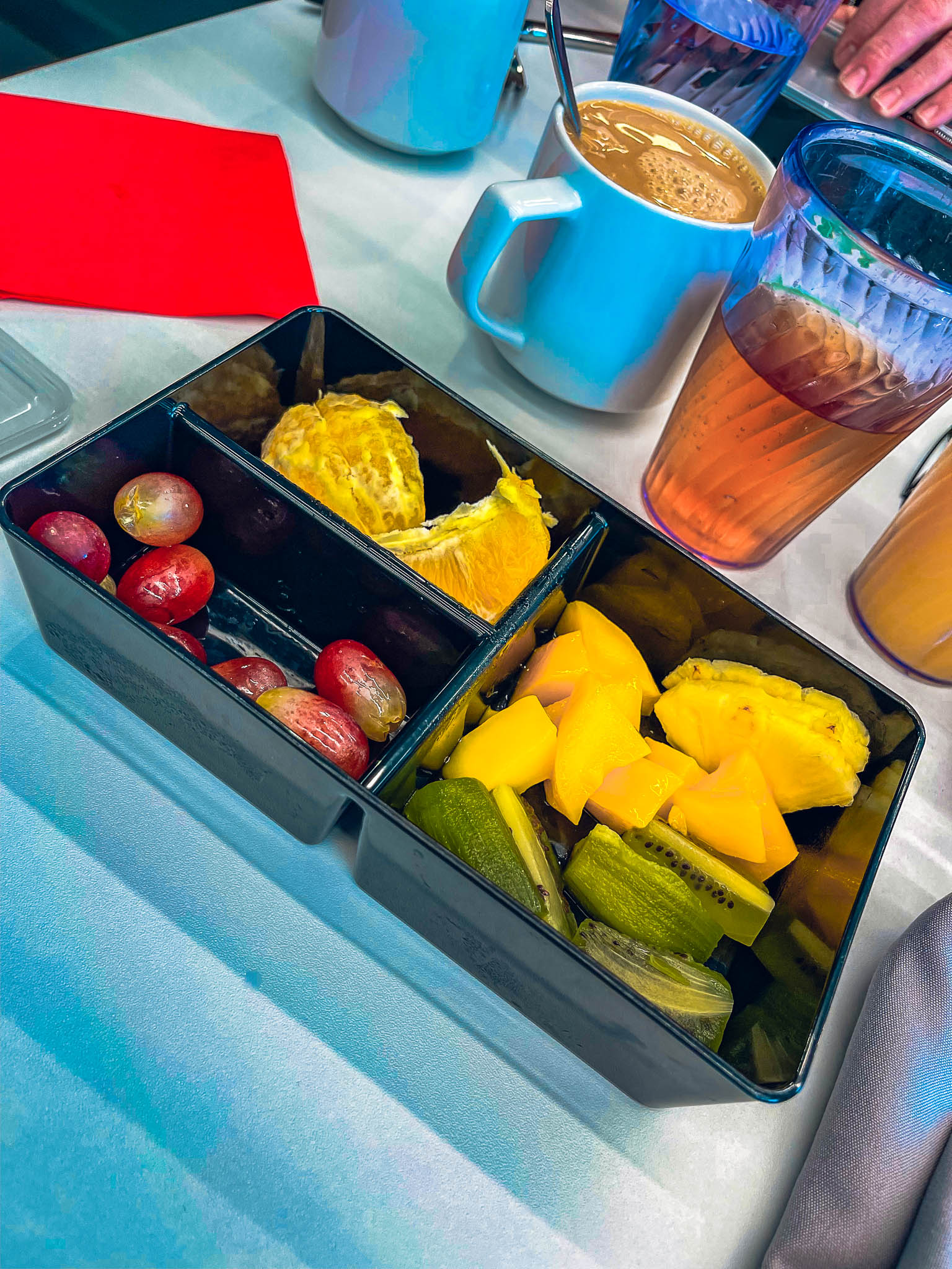 Fruit bento box from The Galley on Virgin Voyages