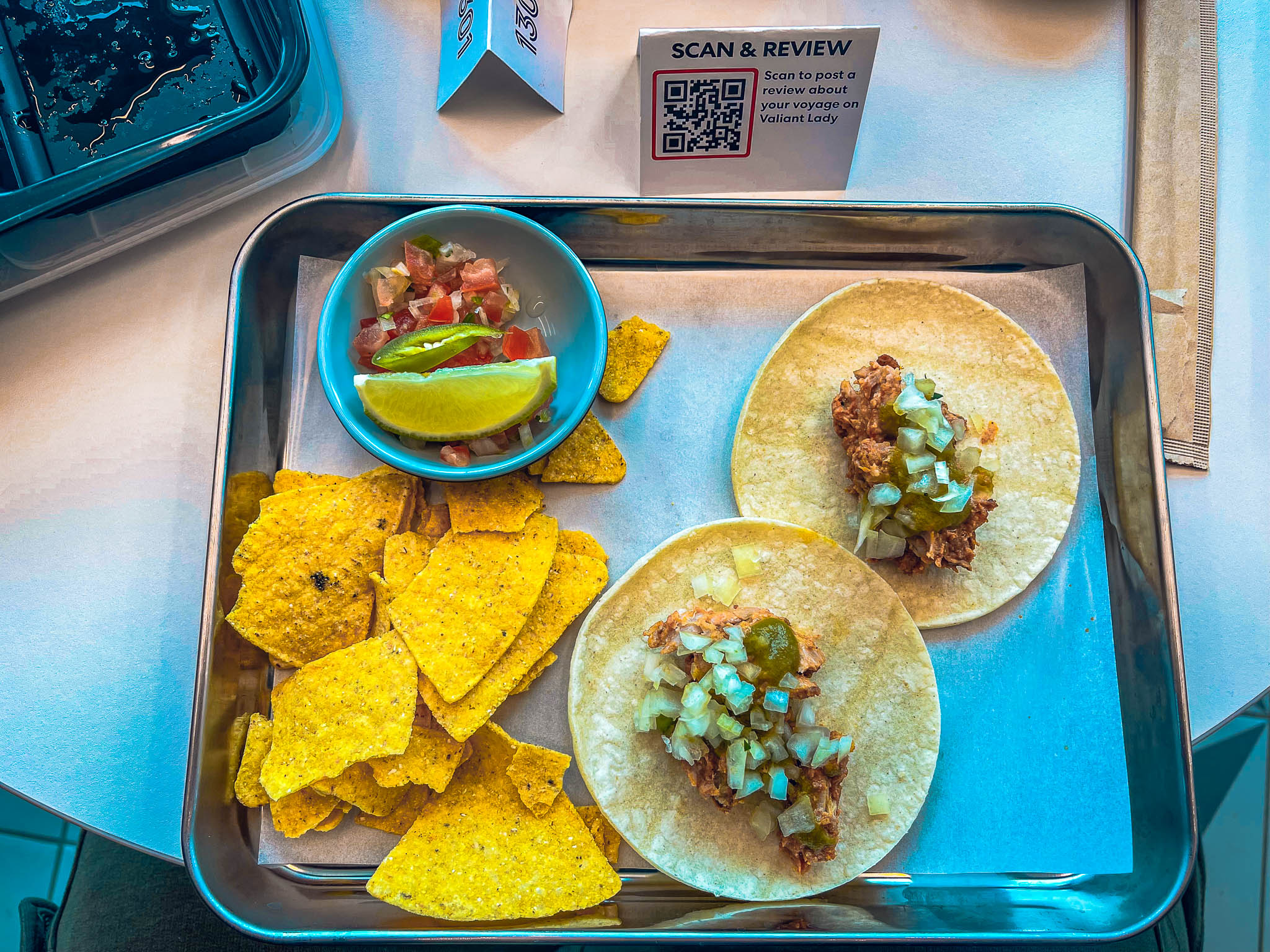 Tacos from The Galley on Virgin Voyages