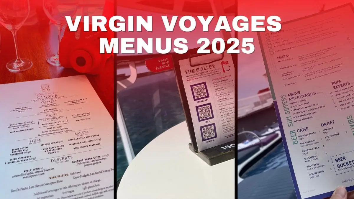Virgin Voyages Menus 2025