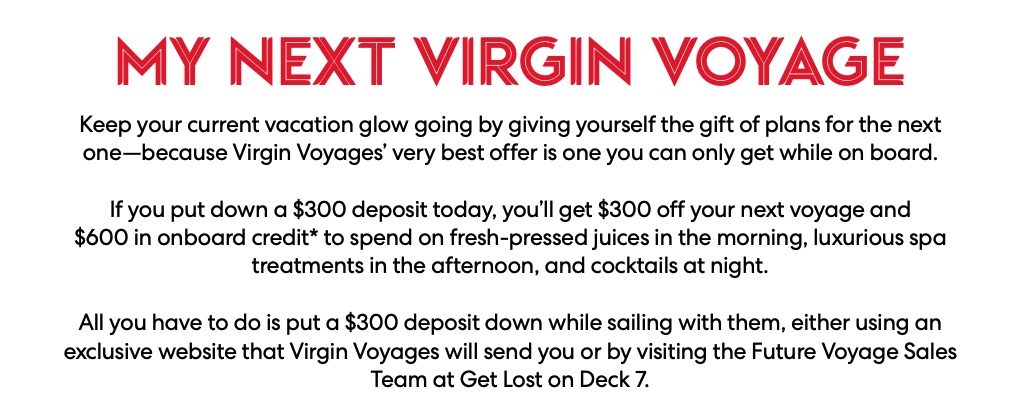 Exclusive offer for Virgin Voyages