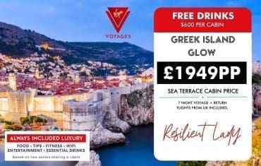 Virgin Voyages Greek Island Gl;ow