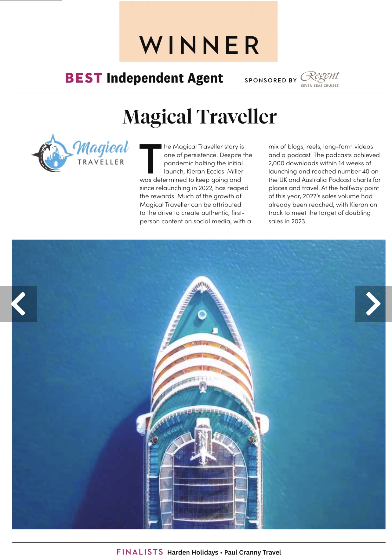 Magical Traveller Wins Best independent Agency

