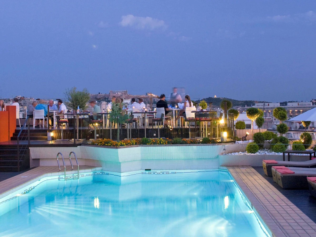Rooftop pool in Athens
