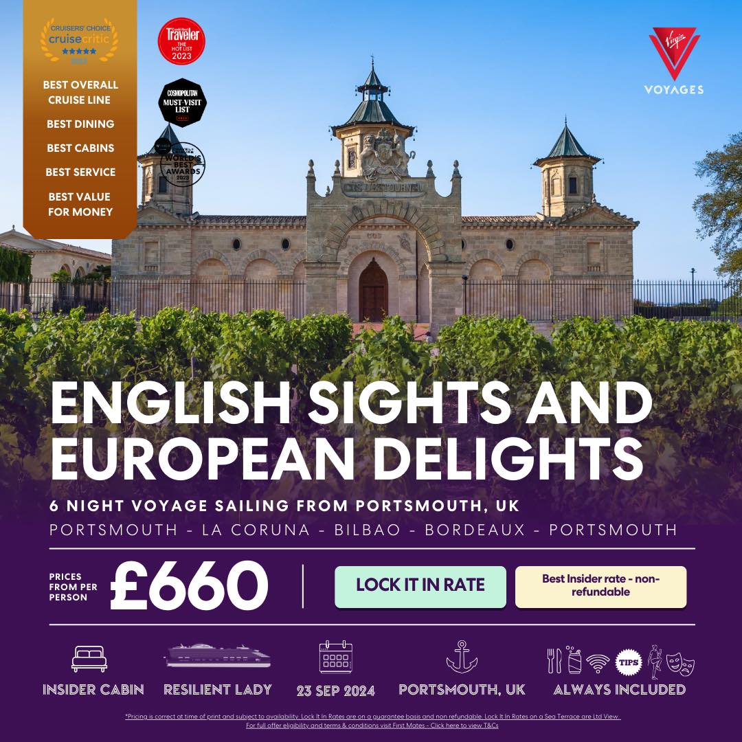 Discounted Cruises with Virgin Voyages English Sights and European Delights