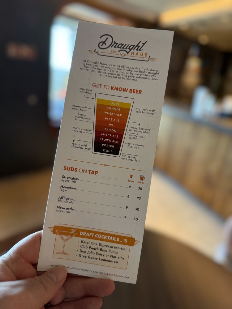 Draught Haus Bar Menu 2026