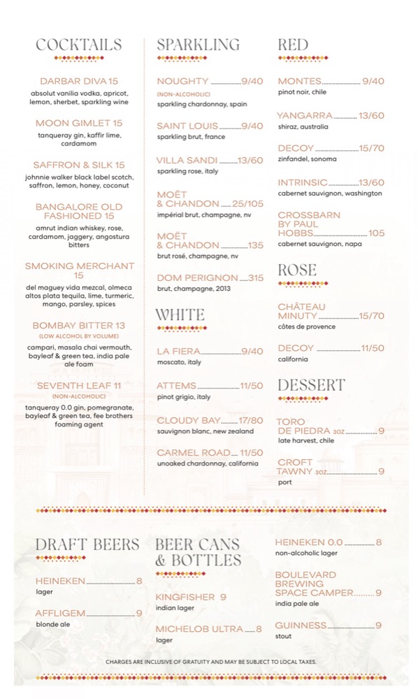 Ariya Drinks Menu (Valiant Lady)