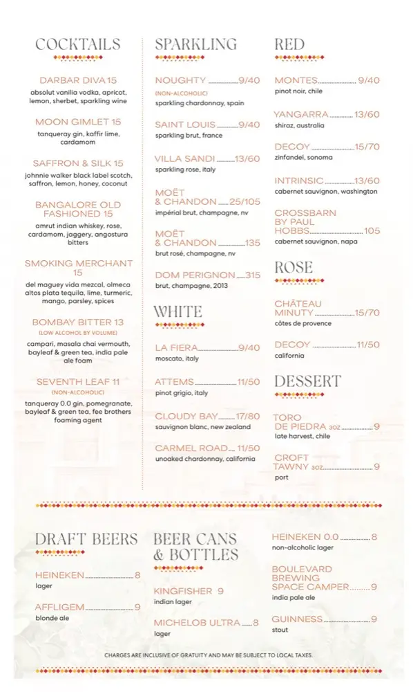 Ariya Drinks Menu (Valiant Lady)