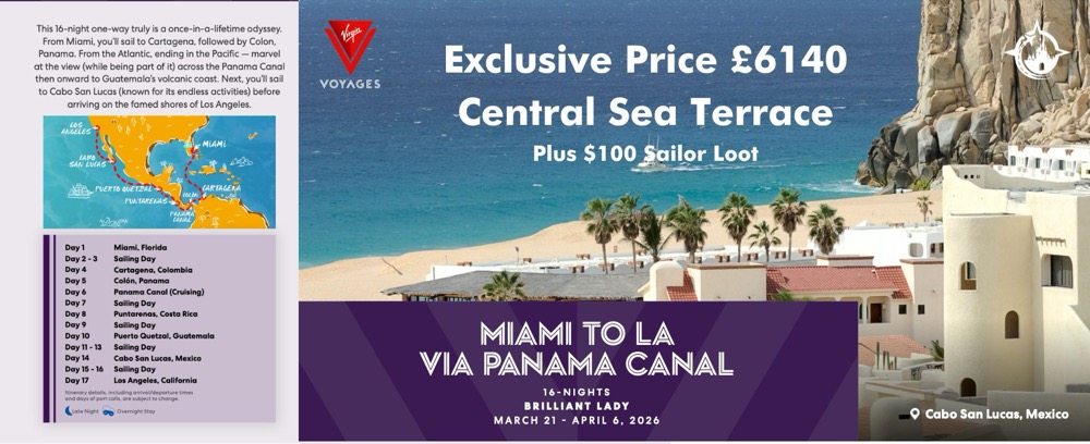 Miami to LA via Panama Canal Magical Traveller Exclusive