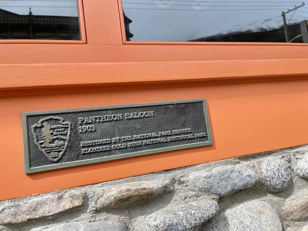 National Park Service plaque on a historic building in Skagway
