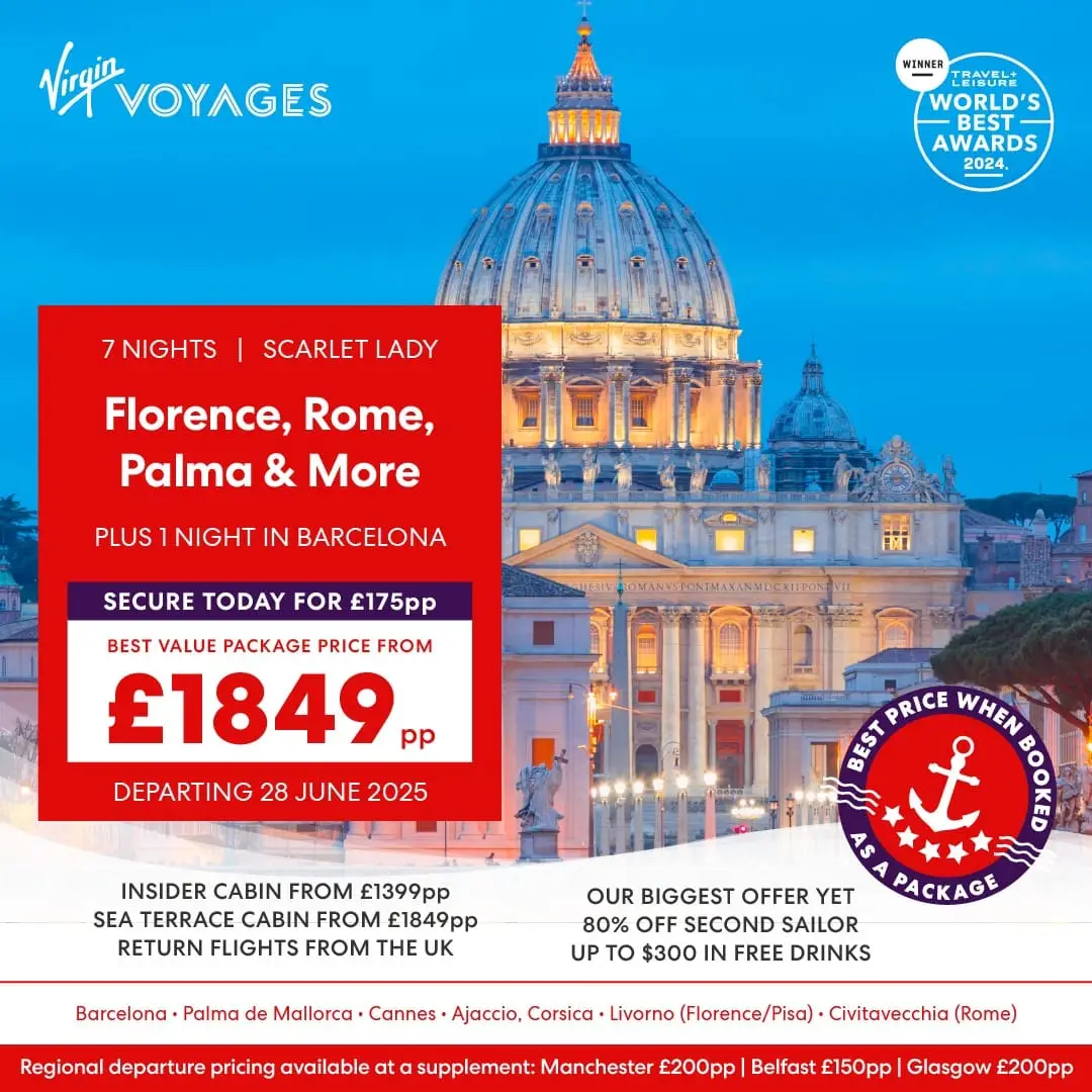Virgin Voyages Florence, Rome, Palma & More
