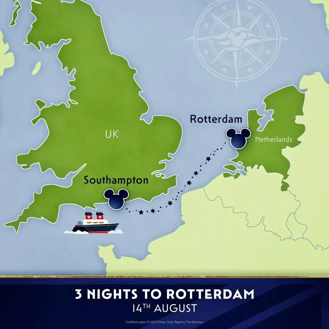 Disney Dream 3-Night Netherlands Cruise from Southampton