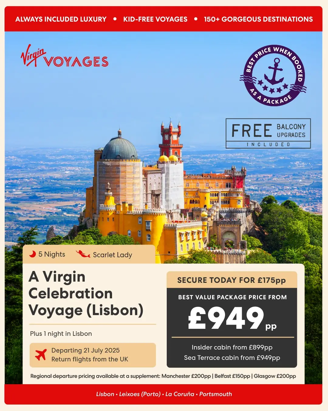 A Virgin Celebration Voyage - Virgin Voyages Free Balcony Upgrade Offer