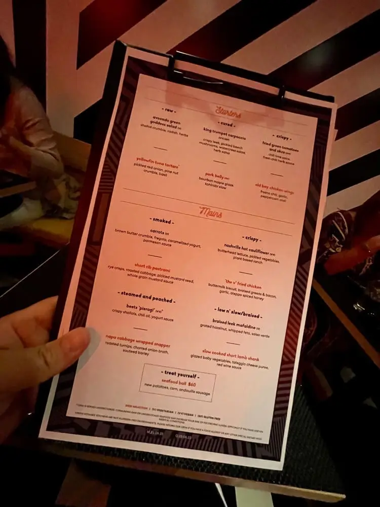 Razzle Dazzle Menu