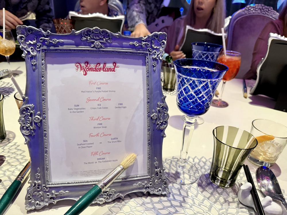 Spectrum of the Seas Wonderland Menu