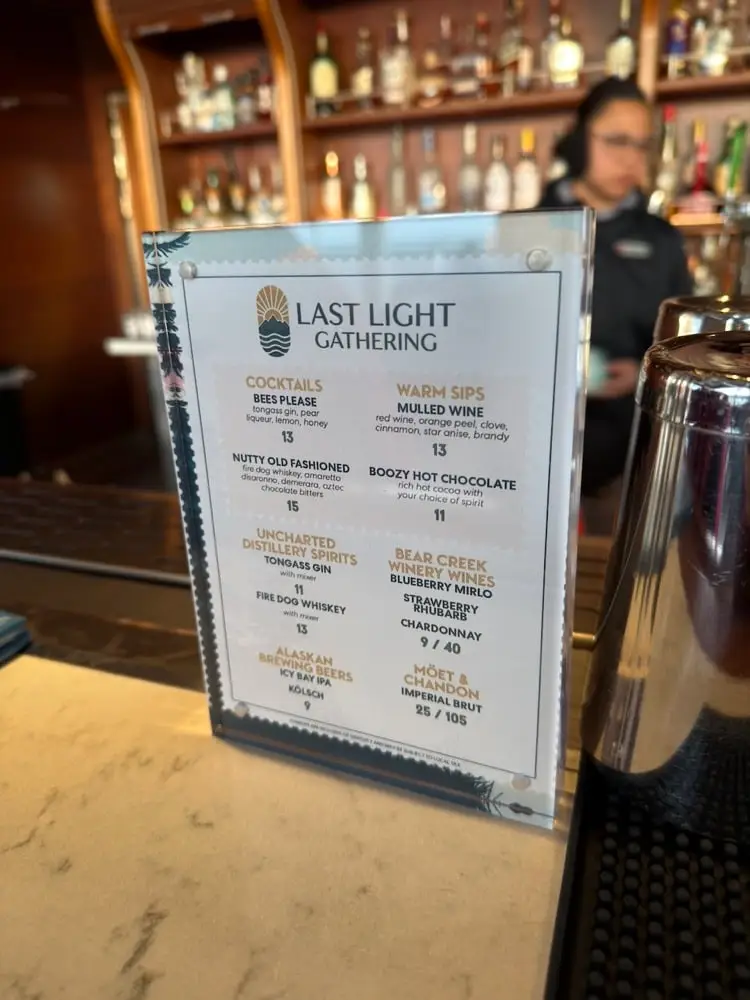 Virgin Voyages Alaska Menu - Last Light Gathering