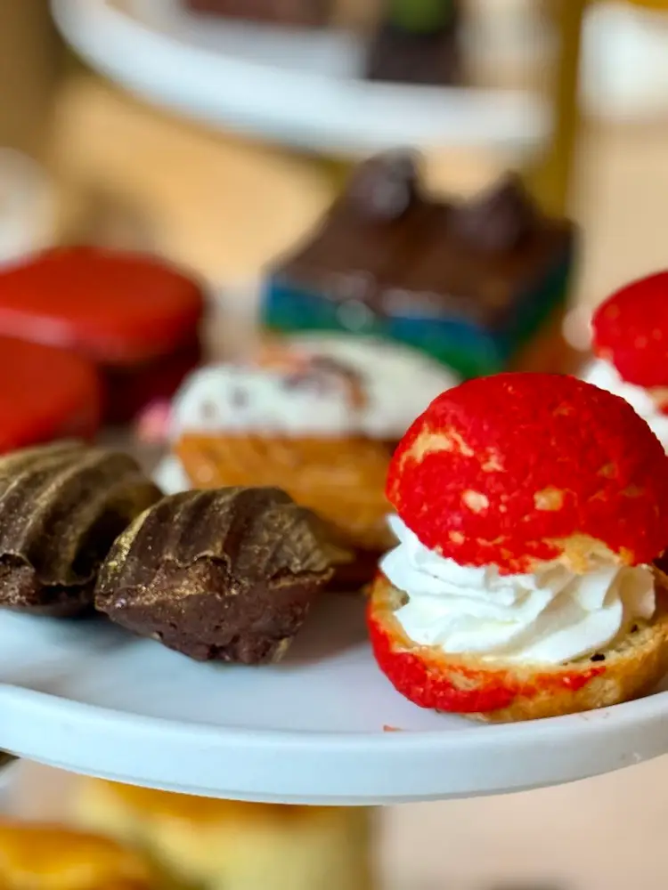 Afternoon tea cakes and pastries on board Brilliant Lady