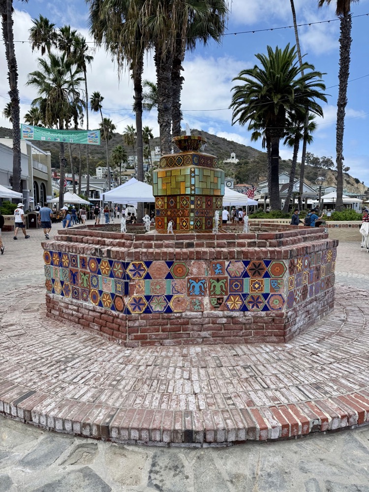 Tiled fountain in Avalon, Catalina Island