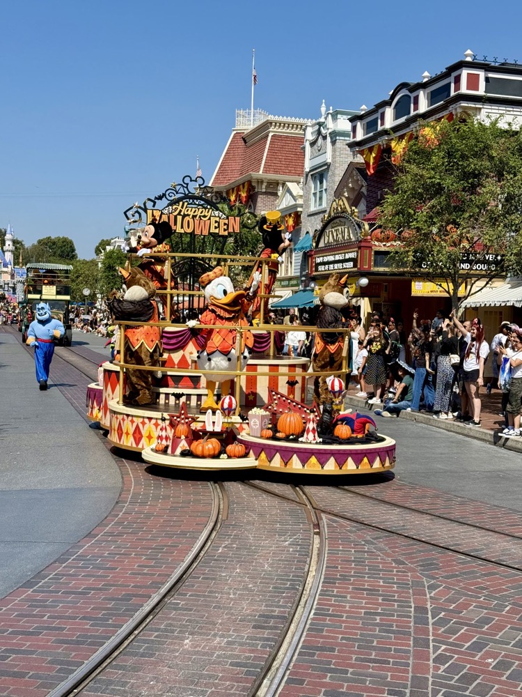 Halloween cavalcade float on Main Street, Disneyland