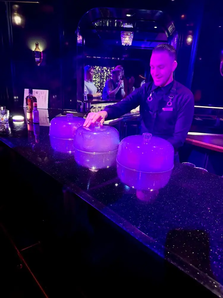 Cocktails in The Manor on Virgin Voyages