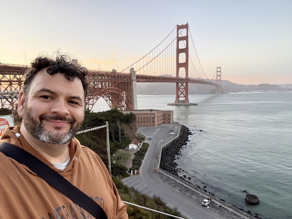 Kieran at the Golden Gate Bridge in San Francisco