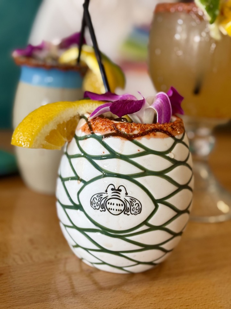 Margarita with a chilli-salt rim in San Diego
