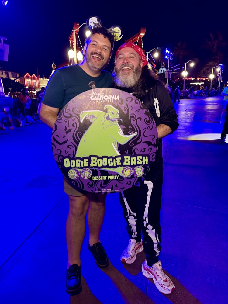 Kieran and Phil at the Oogie Boogie Bash dessert party