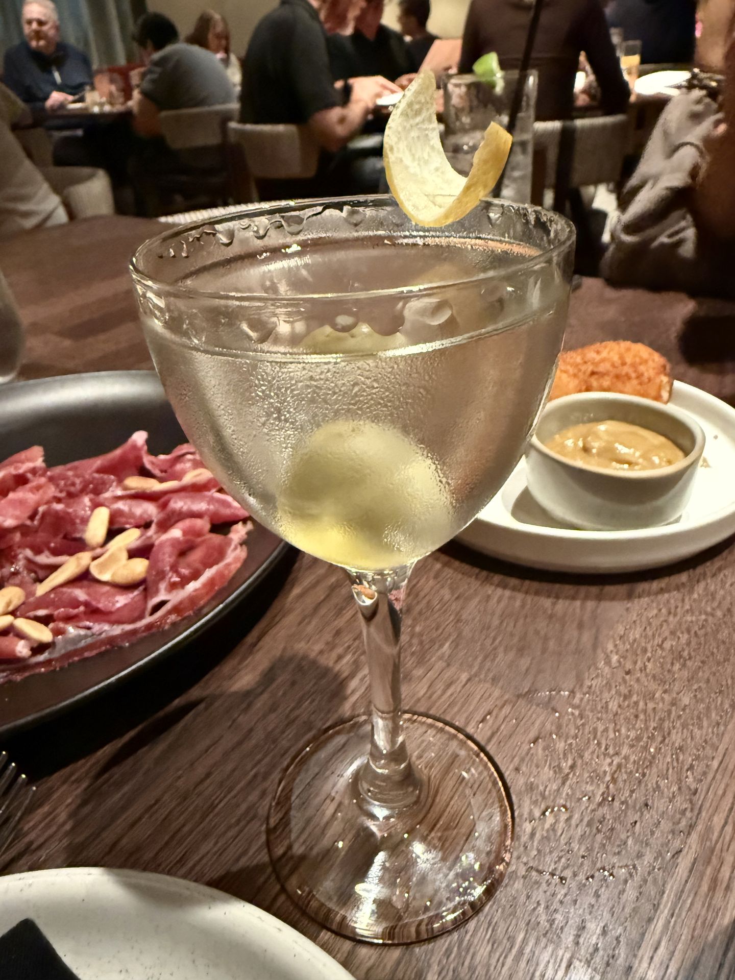 Martini with jamón and croquetas at Rojo on Brilliant Lady