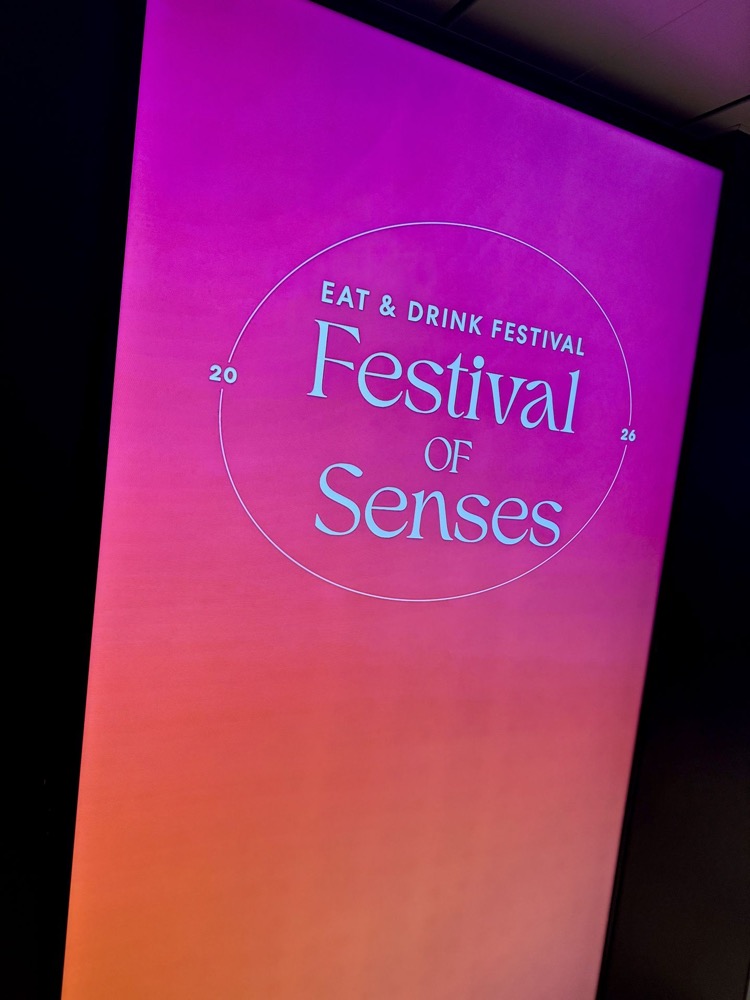 Festival of Senses eat and drink festival sign on Virgin Voyages