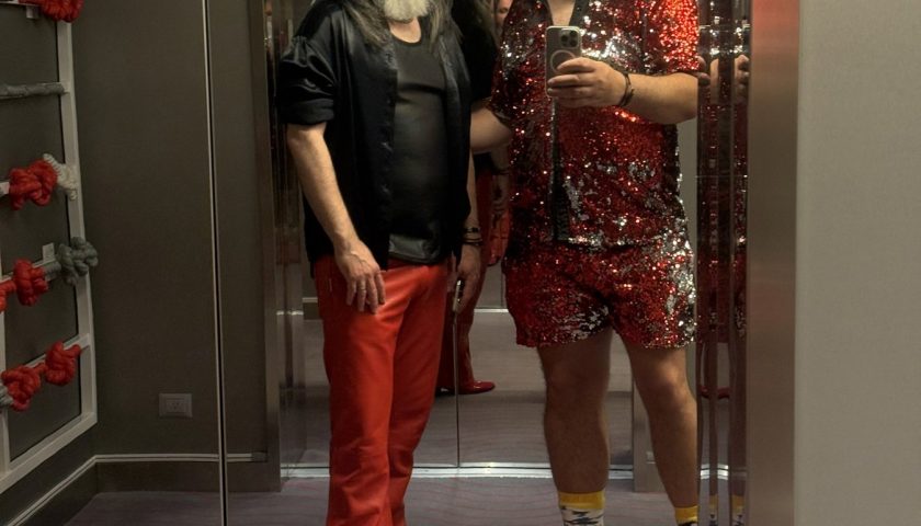 Kieran and Phil ready for Scarlet Night on Brilliant Lady