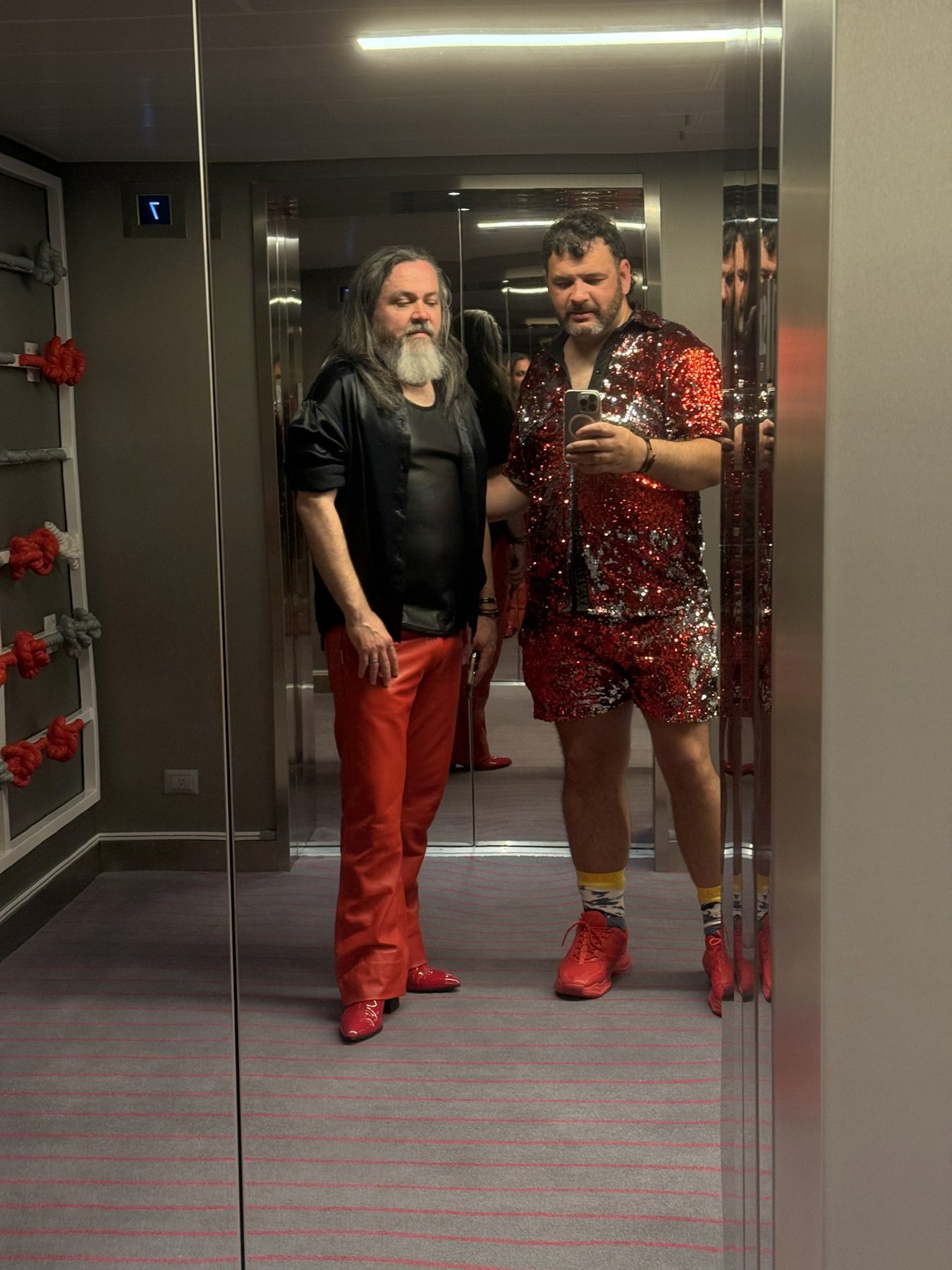 Kieran and Phil ready for Scarlet Night on Brilliant Lady