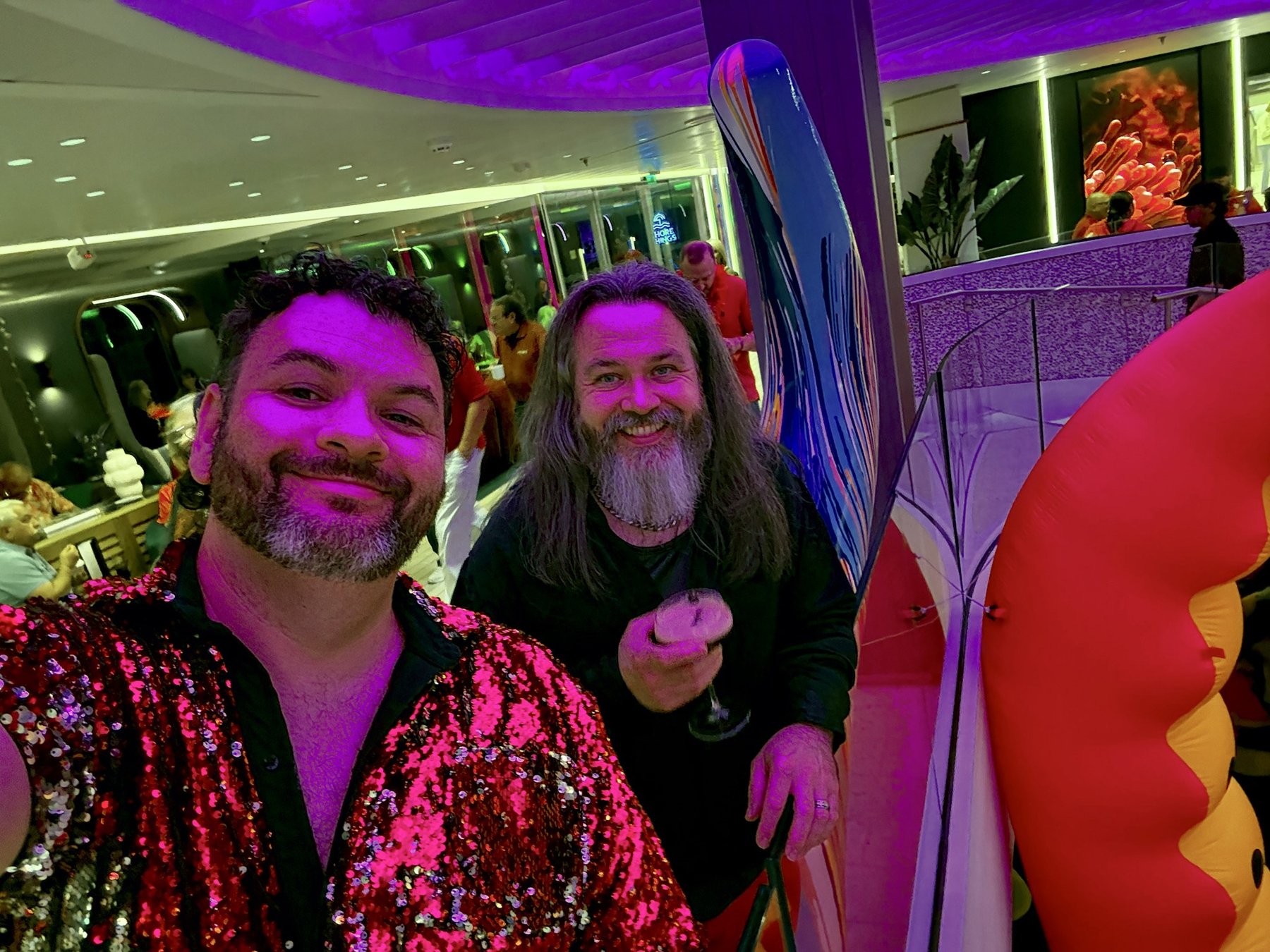 Kieran and Phil at Scarlet Night on Brilliant Lady