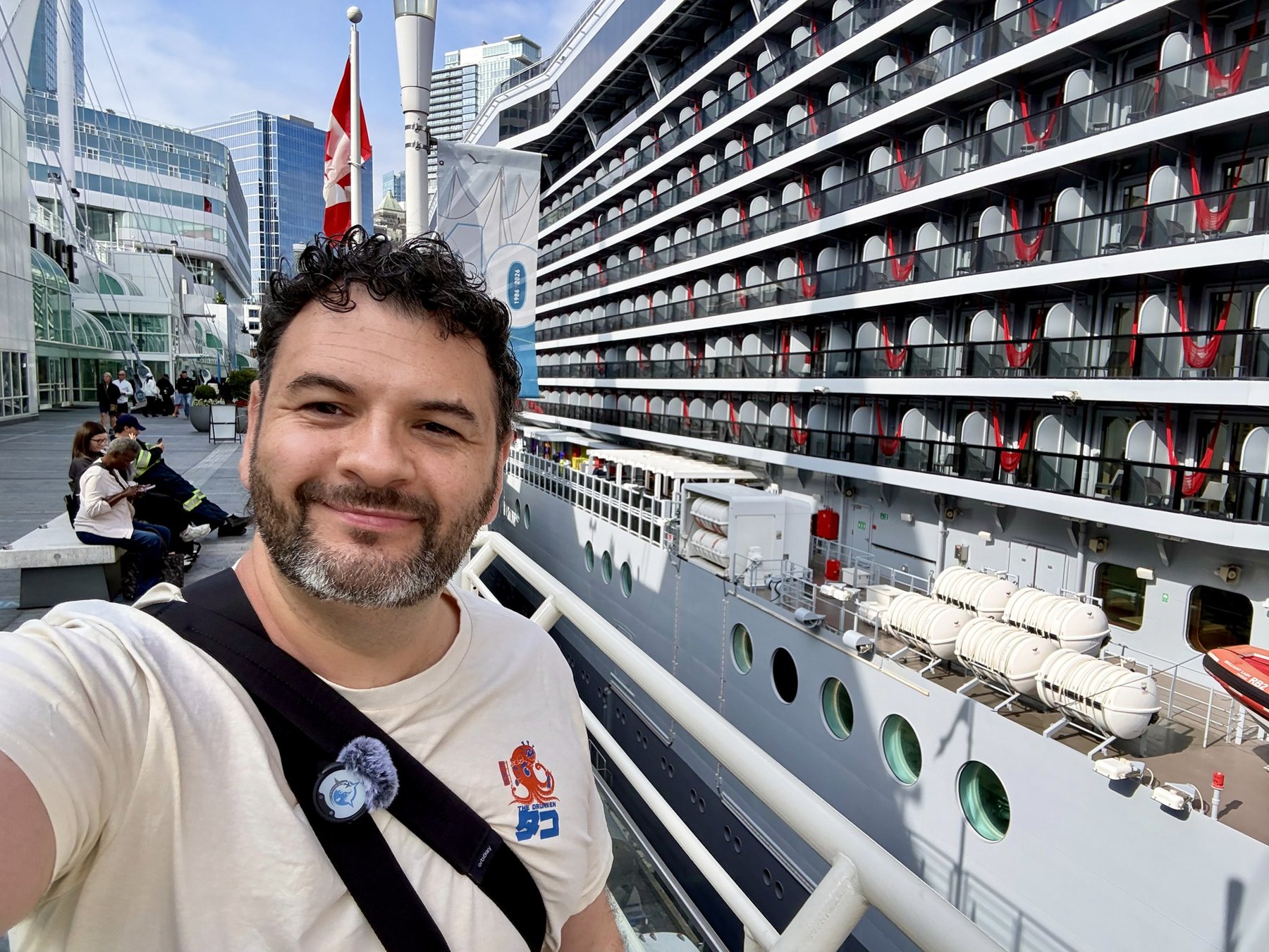 Kieran with Brilliant Lady in Vancouver on embarkation day