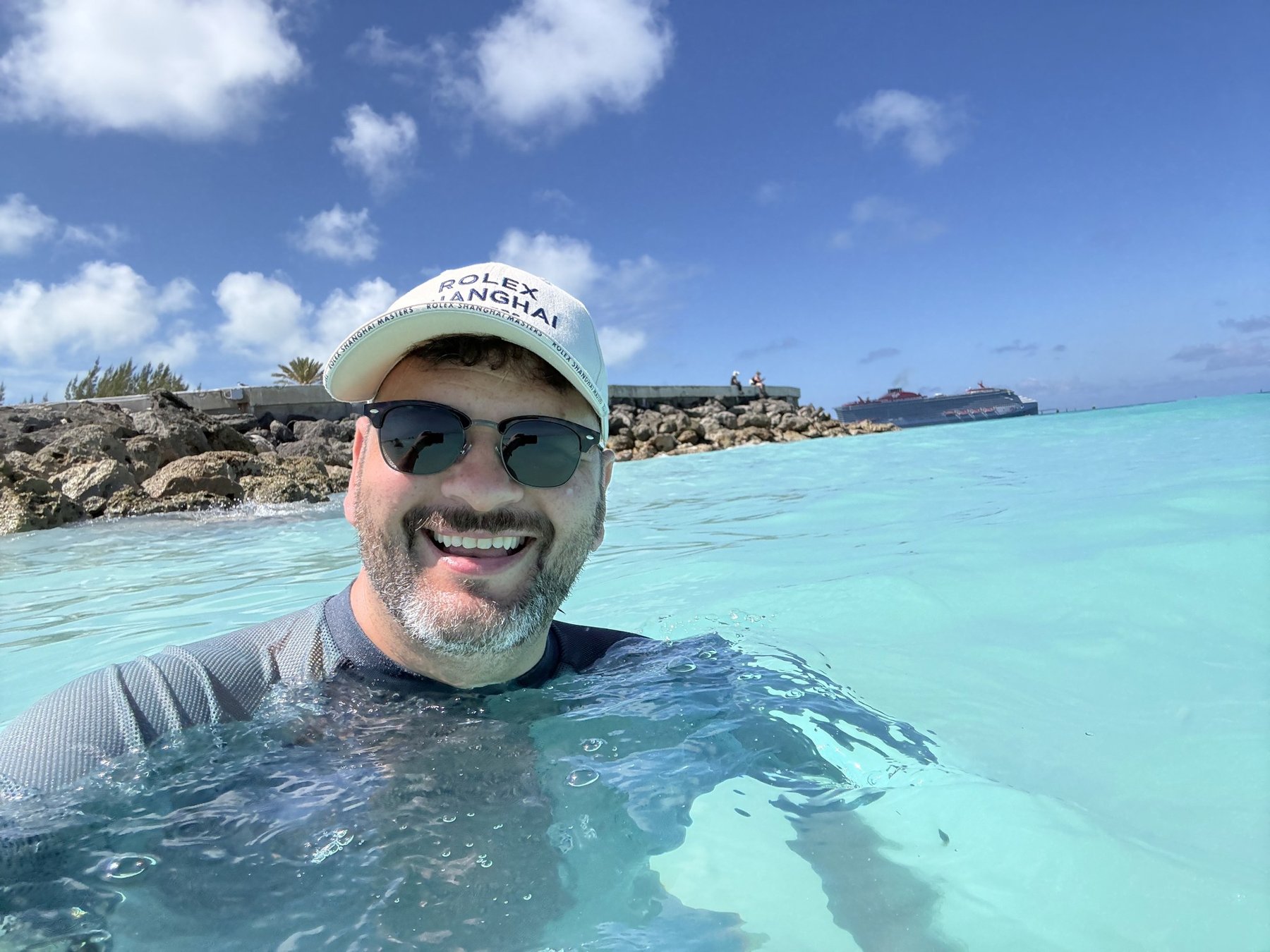 Swimming in the sea at the Beach Club at Bimini