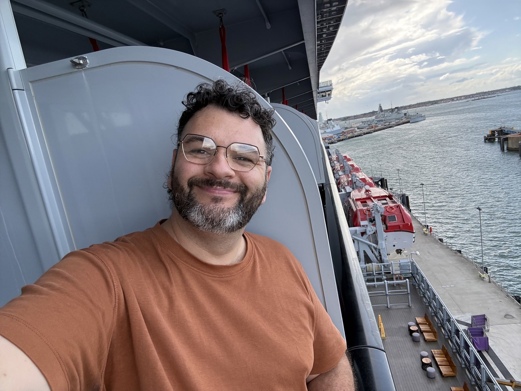 Balcony selfie on Virgin Voyages Valiant Lady