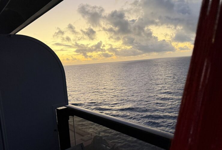 Caribbean sunrise from the deck of Resilient Lady