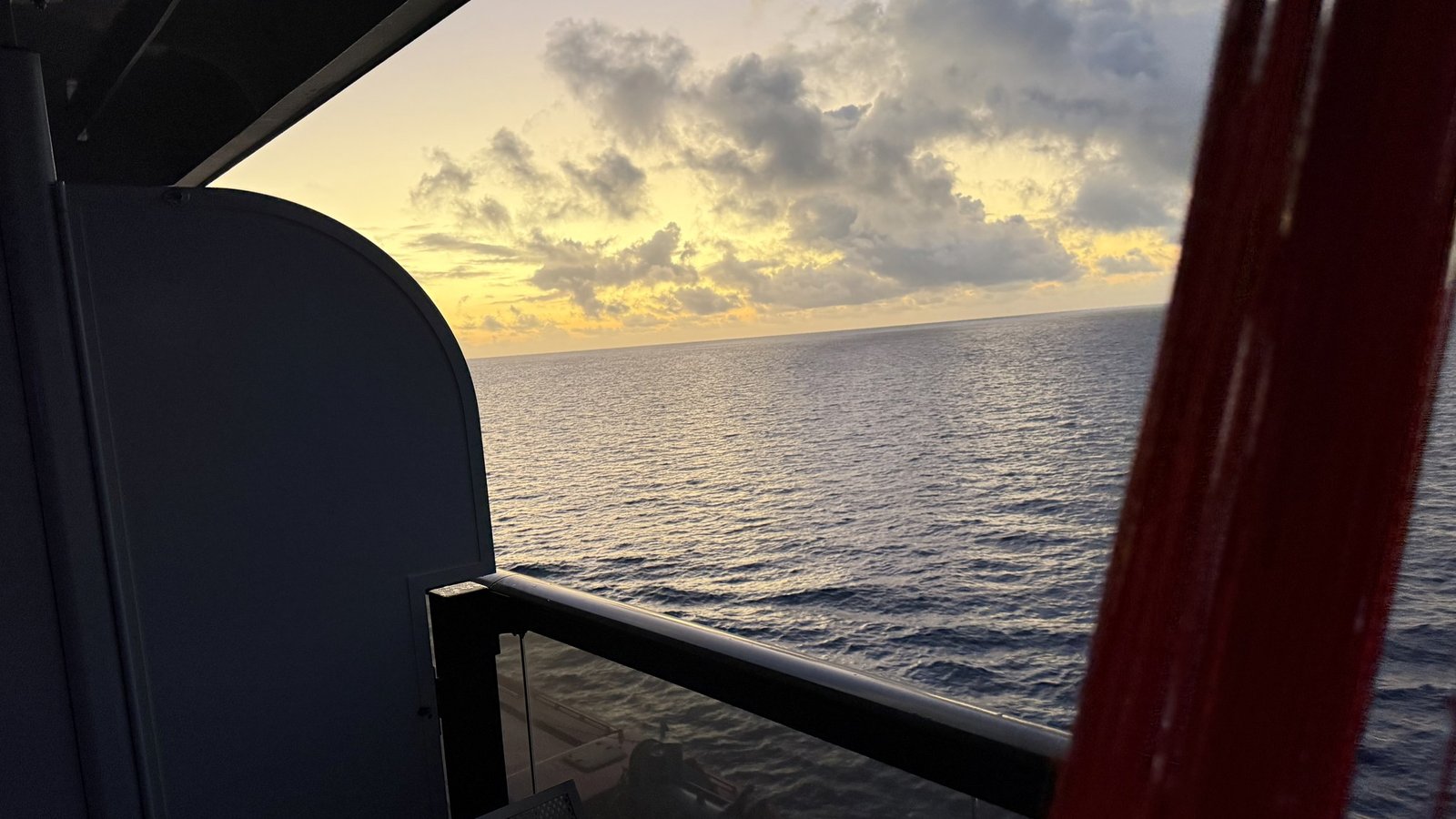 Caribbean sunrise from the deck of Resilient Lady