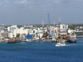 Grand Cayman seen from the water on a cruise port day