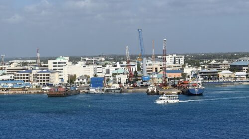 Grand Cayman seen from the water on a cruise port day