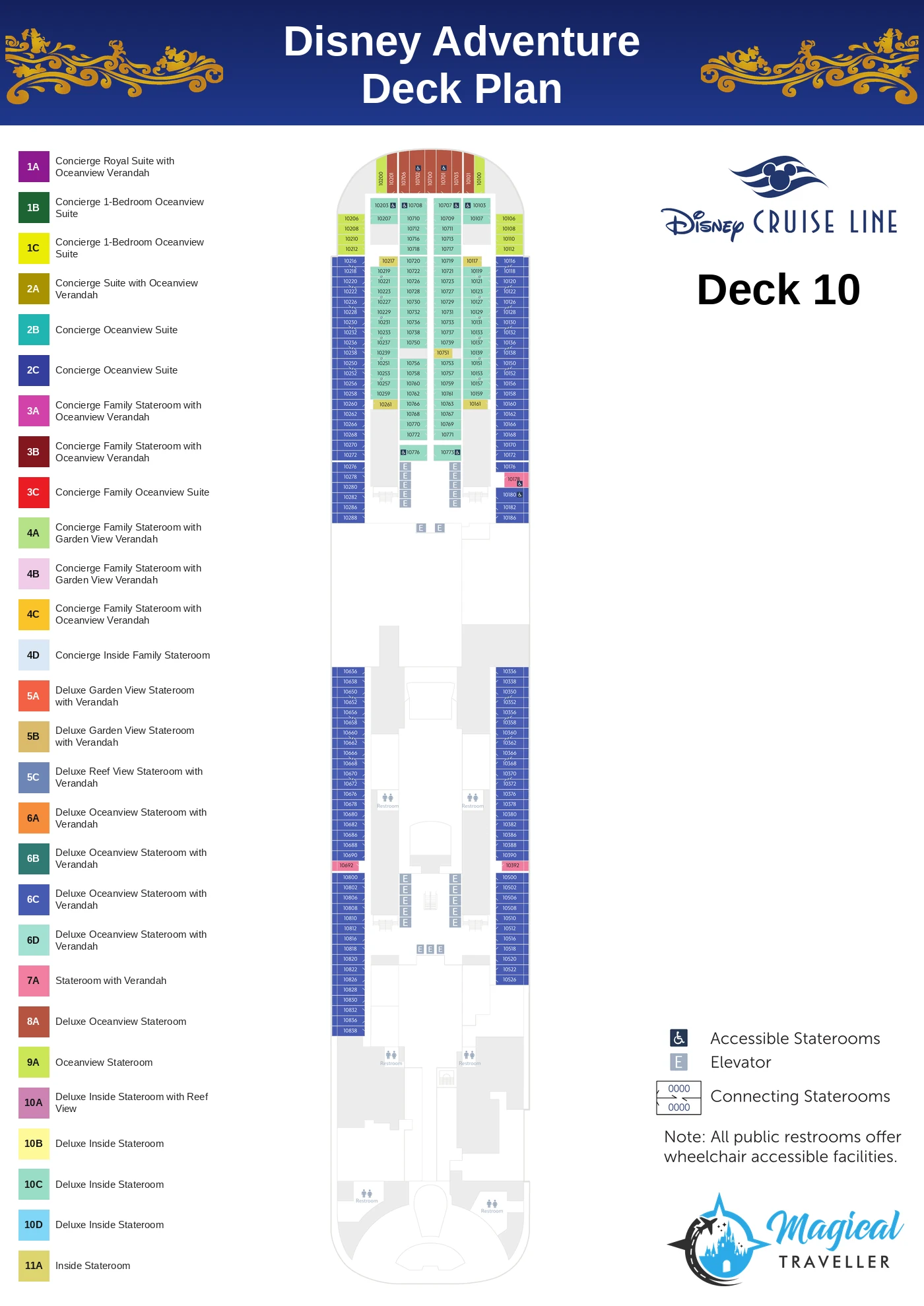 Disney Adventure deck plan, Deck 10