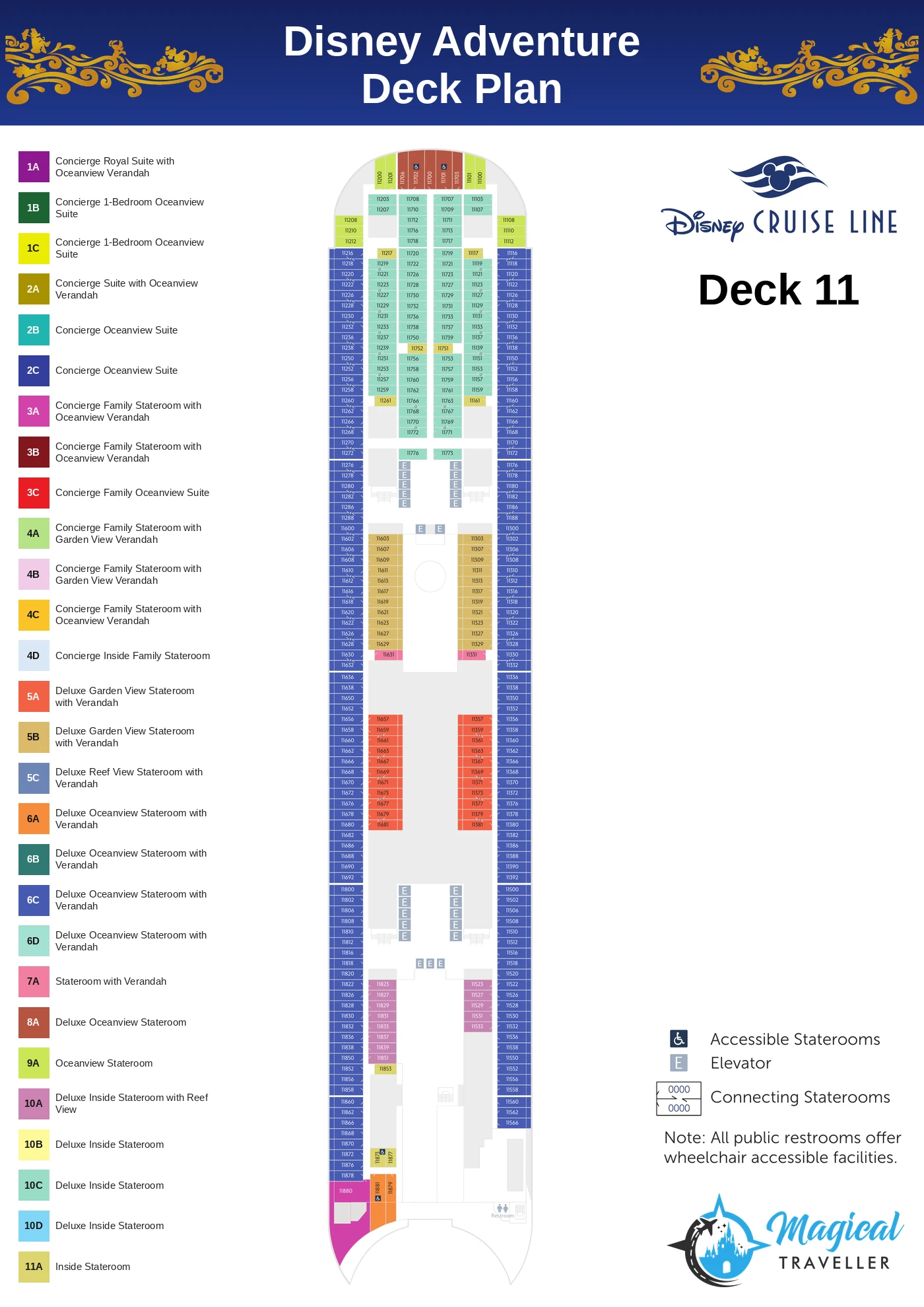 Disney Adventure deck plan, Deck 11