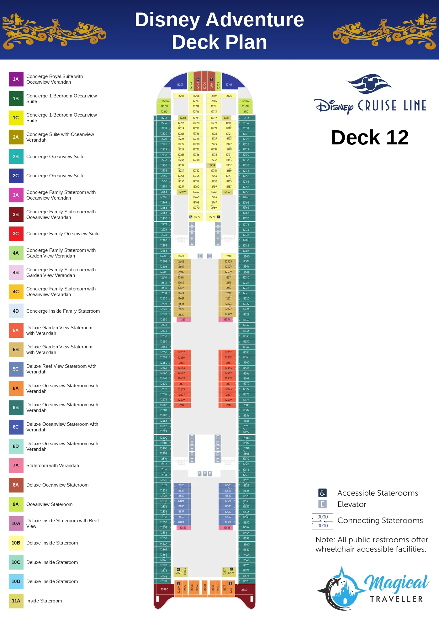 Disney Adventure deck plan, Deck 12