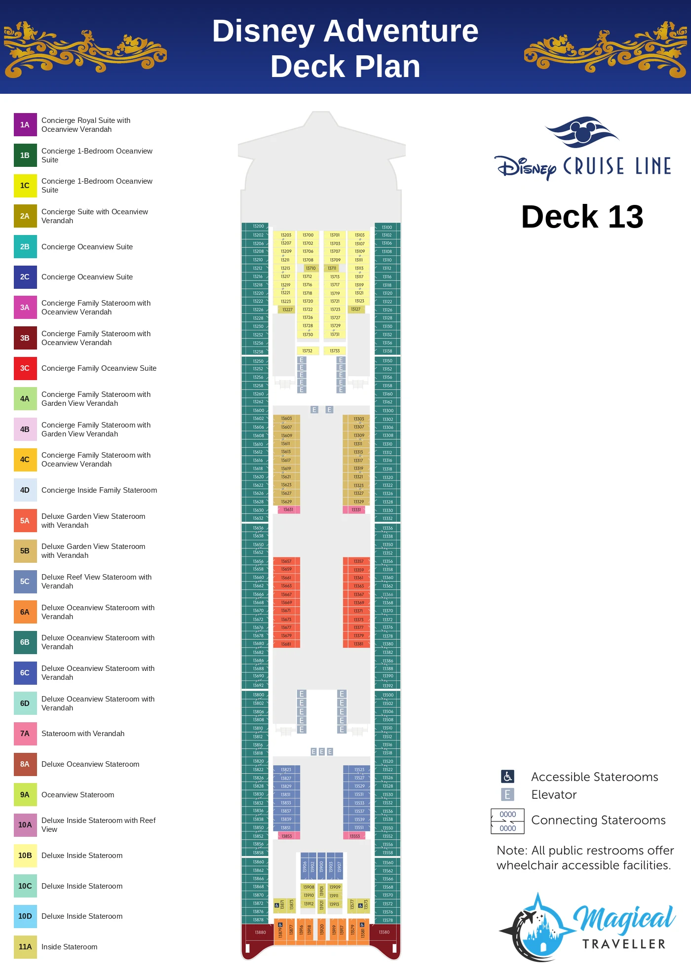 Disney Adventure deck plan, Deck 13