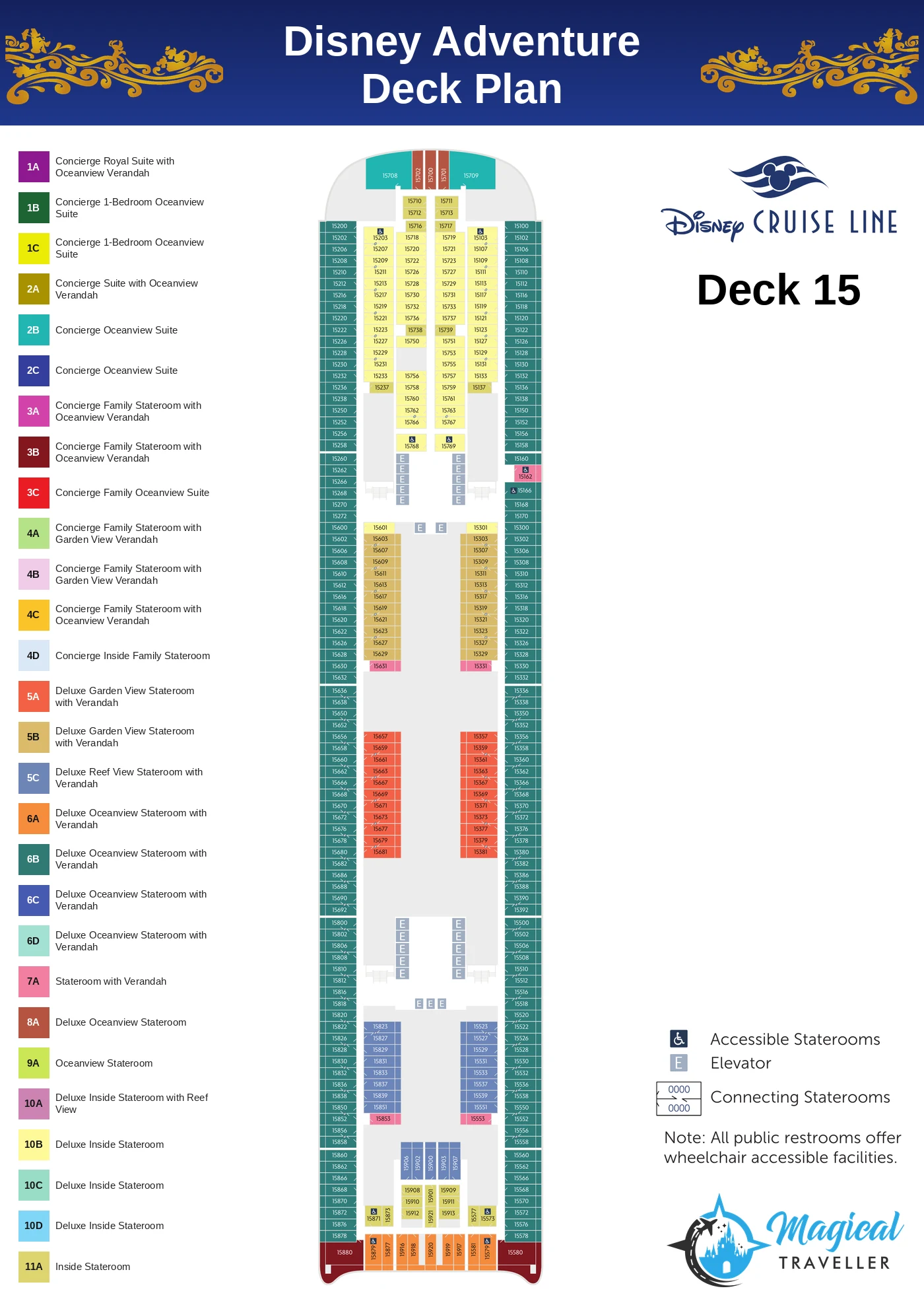 Disney Adventure deck plan, Deck 15