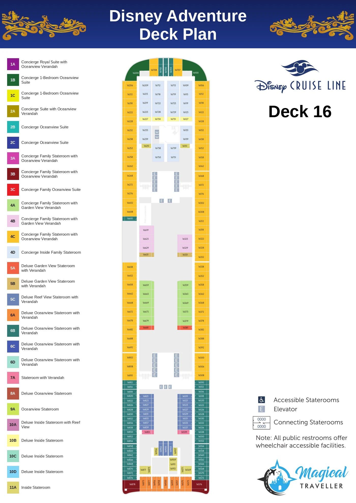 Disney Adventure deck plan, Deck 16