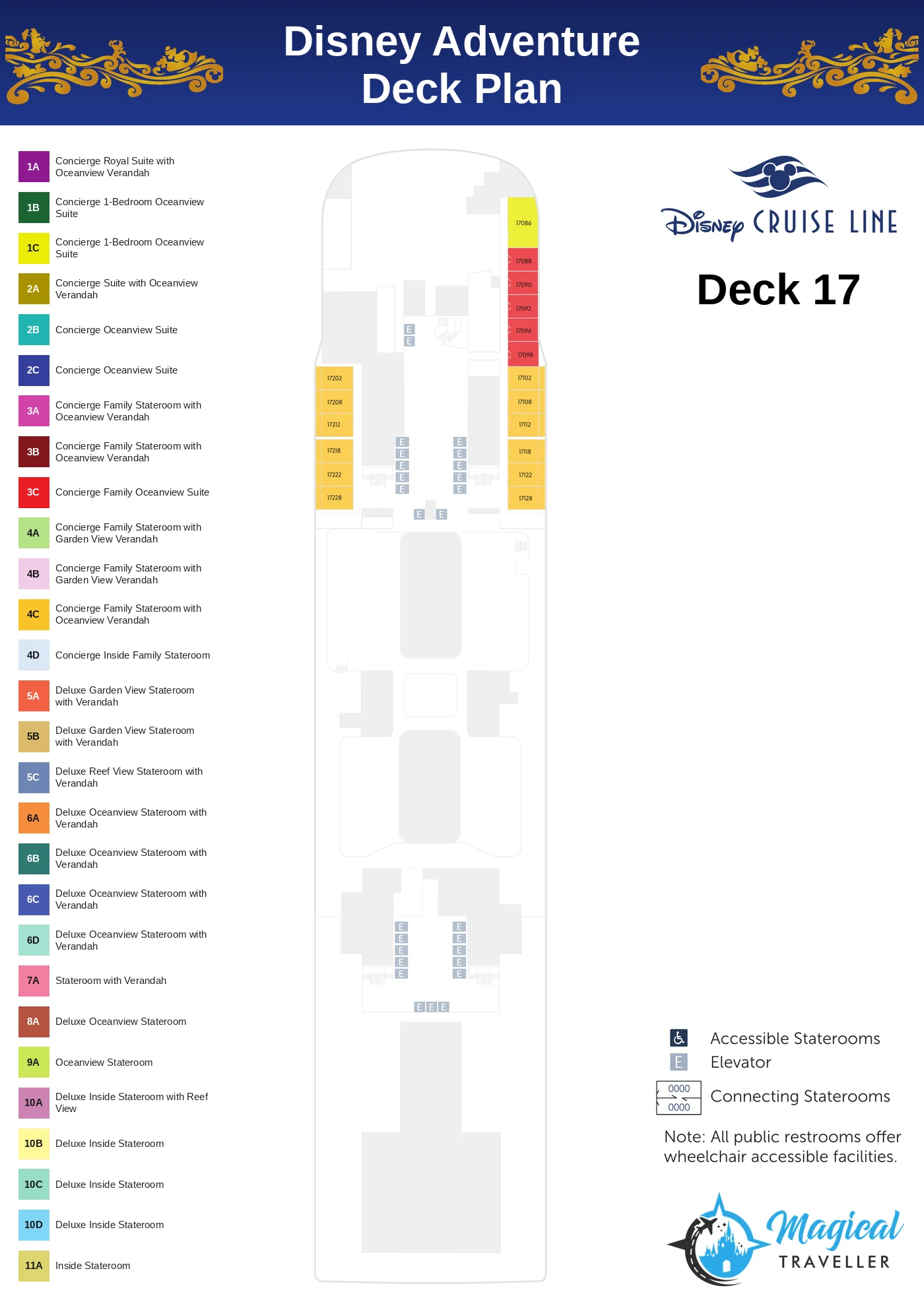 Disney Adventure deck plan, Deck 17