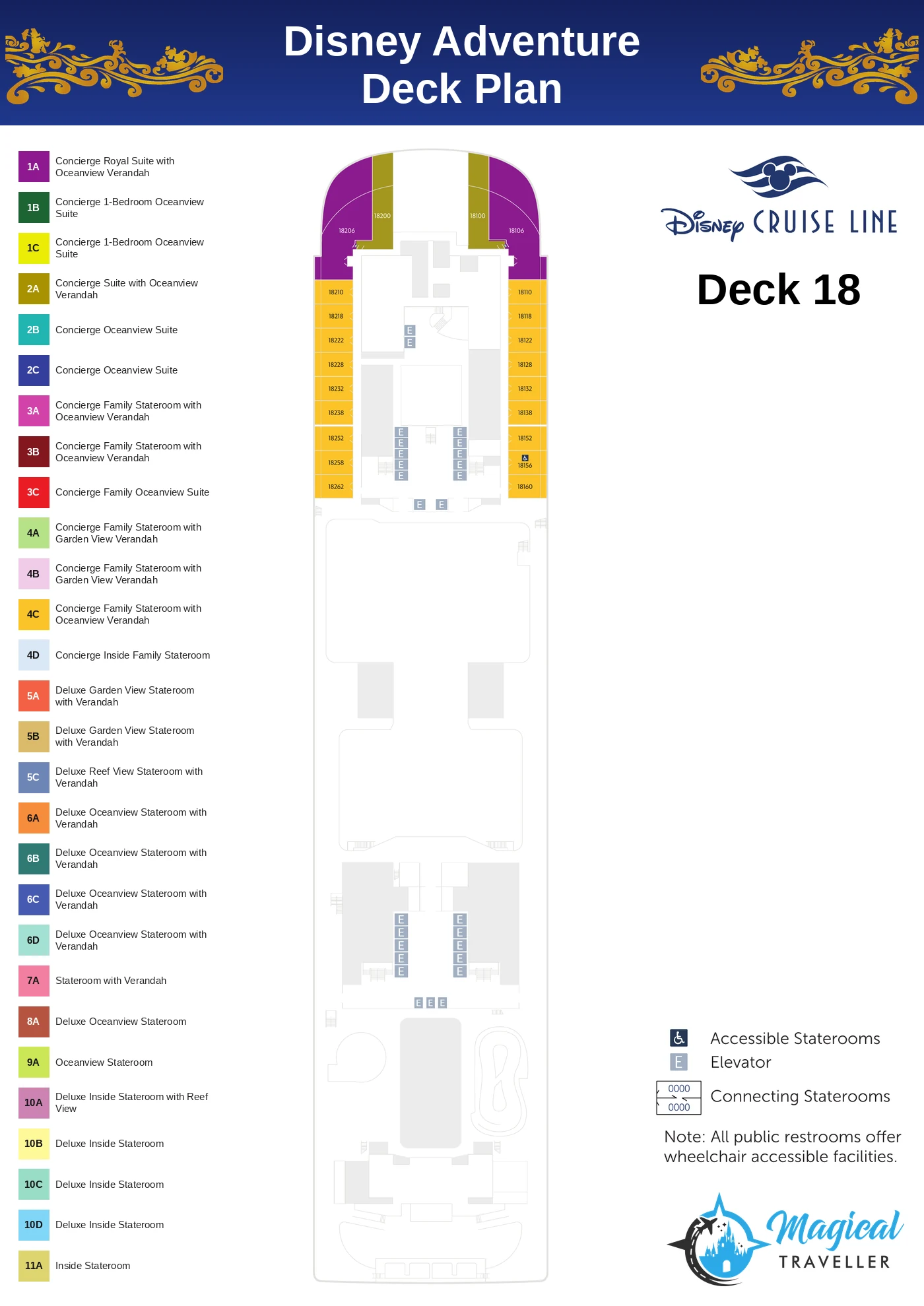 Disney Adventure deck plan, Deck 18