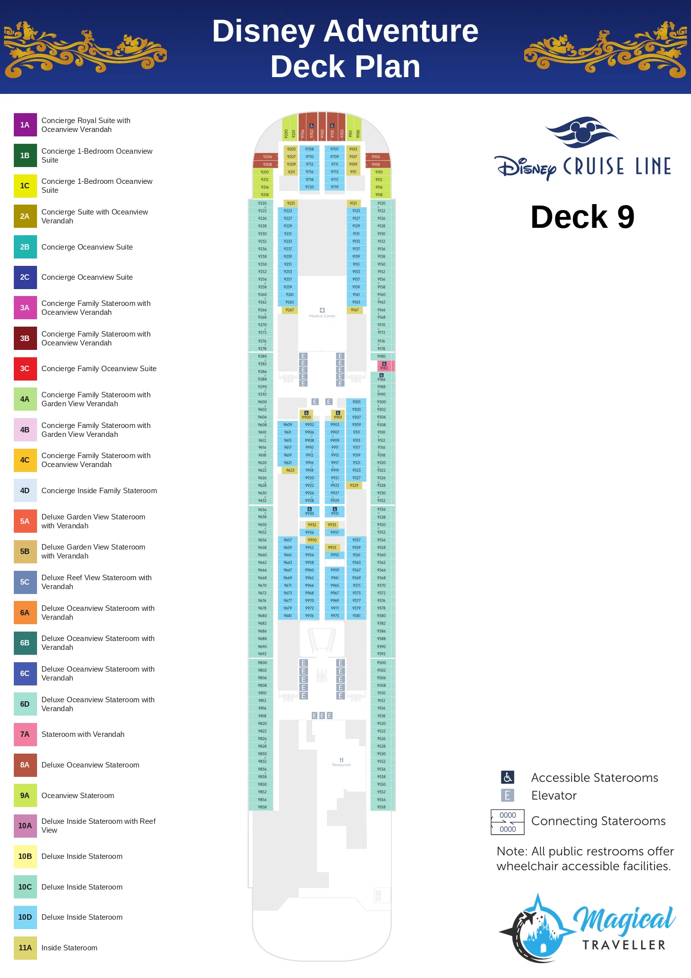 Disney Adventure deck plan, Deck 9