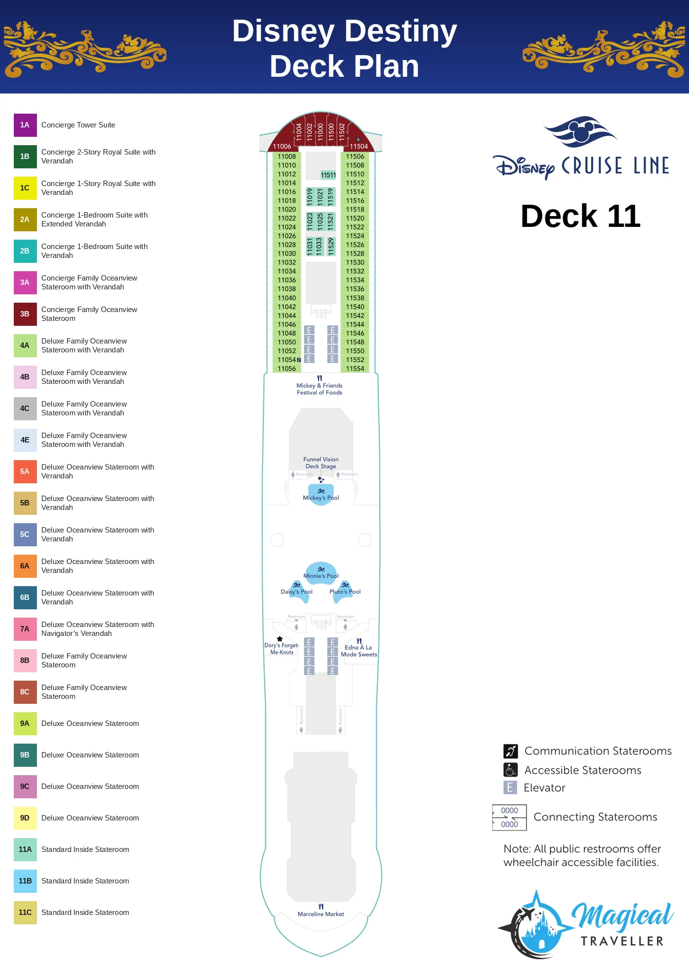 Disney Destiny deck plan, Deck 11