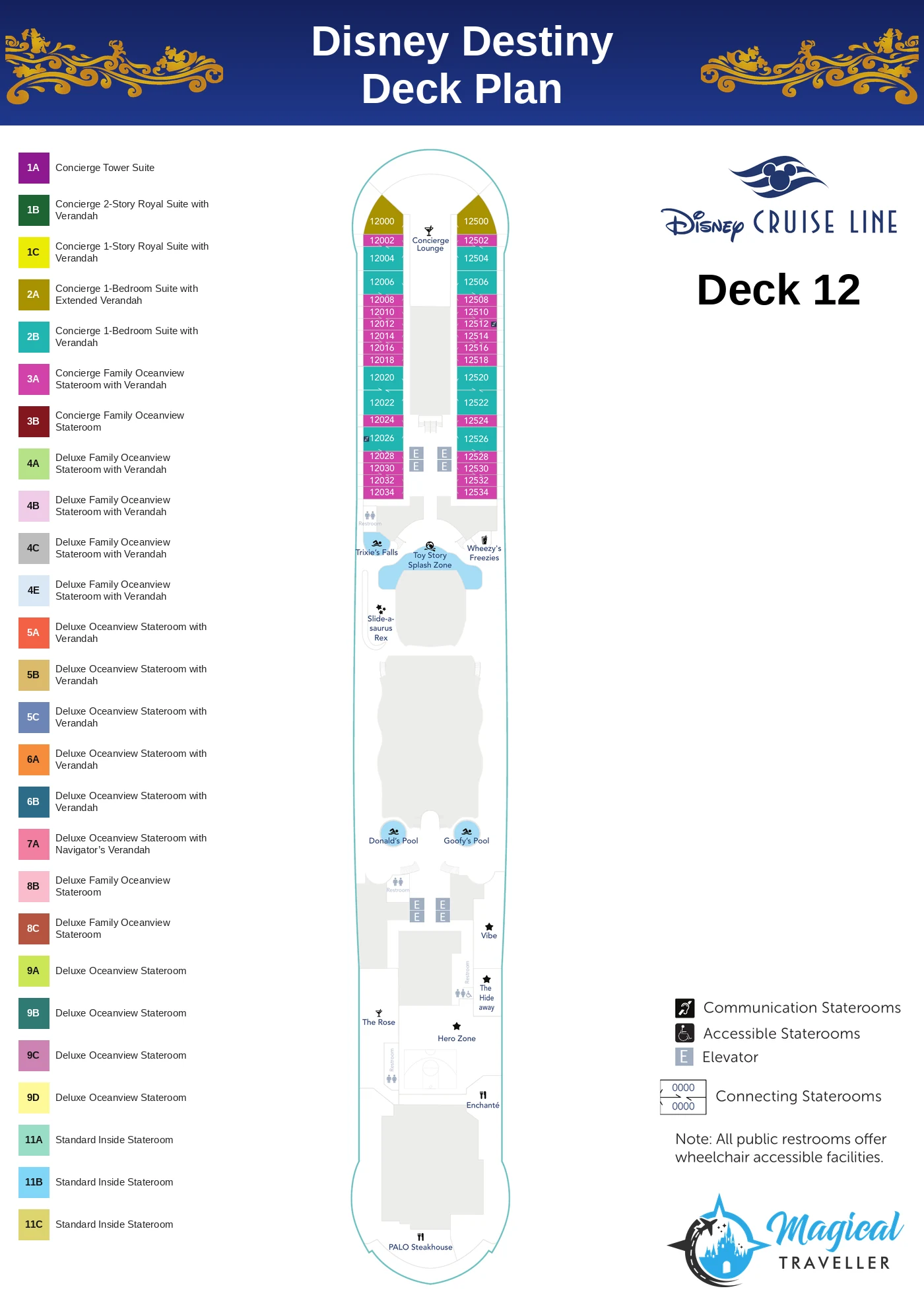 Disney Destiny deck plan, Deck 12