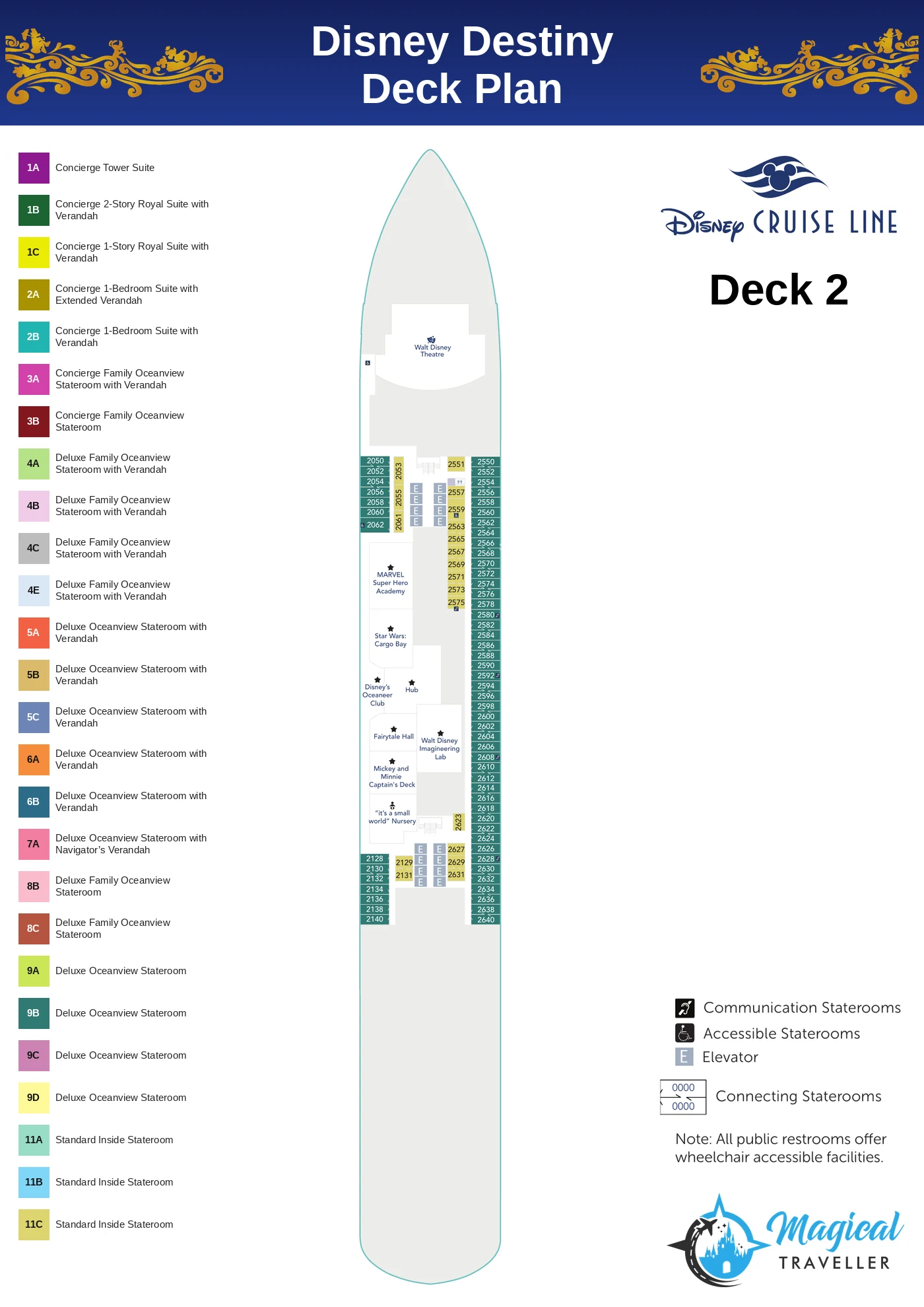 Disney Destiny deck plan, Deck 2